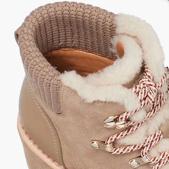 ♠️kate spade Willow Suede Wedge Booties, Rustic Brown NIB - Picture 4 of 16